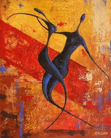 Painting titled "danza azul" by Ricardo De Cádiz, Original Artwork