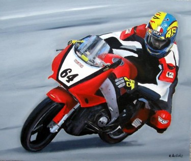 Peinture intitulée "la moto de Toni" par Ricardo De Cádiz, Œuvre d'art originale