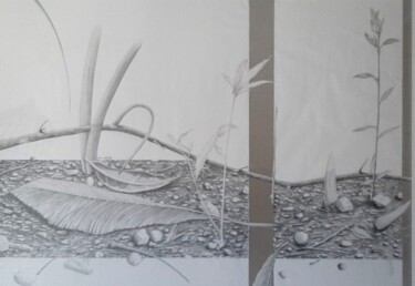 Drawing titled "Zoom avant" by Ahmed Ktata, Original Artwork, Pencil Mounted on Cardboard