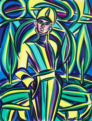 Emerald garden Peinture intitulée "Emerald garden" par Riina Sirel, Œuvre d'art originale, Acrylique