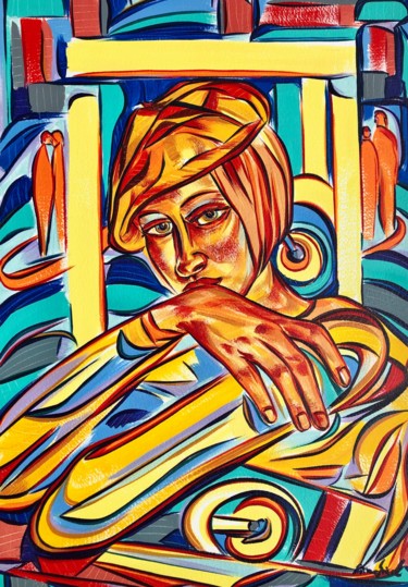 Fleeting thoughts Color Painting, acrylic, expressionism, artwork by Riina Sirel