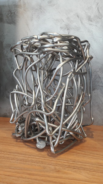 「KOSMOS」というタイトルの彫刻 Rikenrob'Sによって, オリジナルのアートワーク, ステンレス鋼