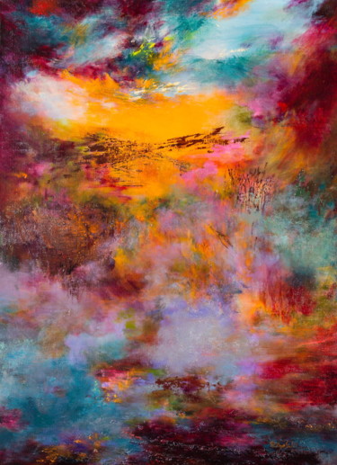 Malerei mit dem Titel "sunset 76" von Rikka Ayasaki, Original-Kunstwerk, Öl