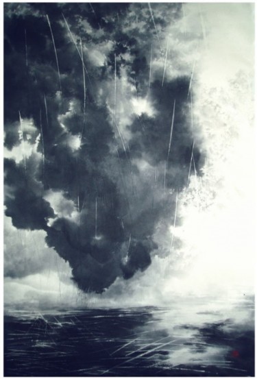 Pittura intitolato "La pluie dans une g…" da Rikka Ayasaki, Opera d'arte originale, Olio