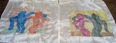 Arte têxtil intitulada "Silk Friends #1" por Rikky, Obras de arte originais, Tecido