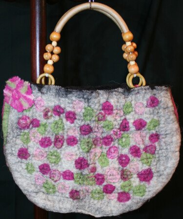 Textilkunst mit dem Titel "Tasche #9" von Rikky, Original-Kunstwerk, Textilfaser