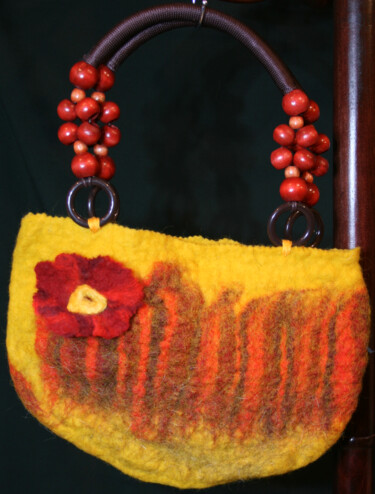 Textilkunst mit dem Titel "Tasche #12" von Rikky, Original-Kunstwerk, Textilfaser