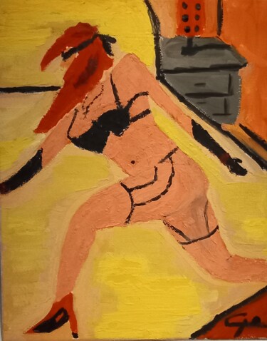 Malerei mit dem Titel "Painting "Red Beaut…" von Rikortgallery, Original-Kunstwerk, Acryl Auf Andere starre Platte montiert