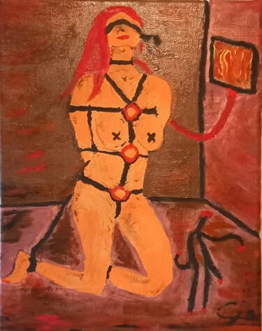 Malerei mit dem Titel "Painting "RedPassio…" von Rikortgallery, Original-Kunstwerk, Acryl Auf Andere starre Platte montiert