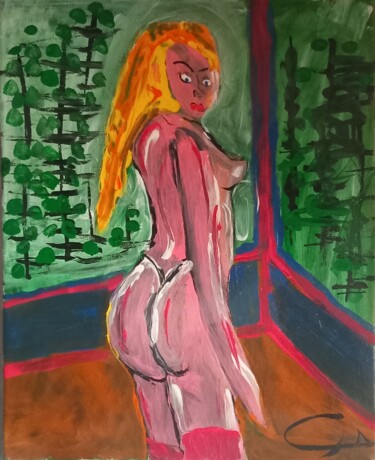 Peinture intitulée "Painting "Sheena"" par Rikortgallery, Œuvre d'art originale, Acrylique Monté sur Autre panneau rigide