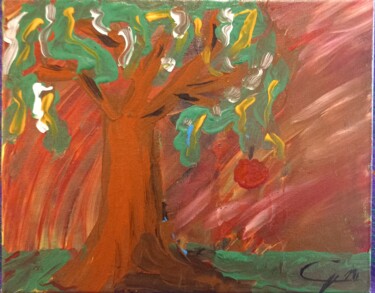 Painting titled "Painting "Tree of l…" by Rikortgallery, Original Artwork, Acrylic Mounted on Other rigid panel