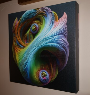Malerei mit dem Titel "RIKXECOM Color Swirl" von Rikxecom, Original-Kunstwerk, Acryl