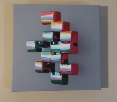 Painting titled "RIKXECOM Color Cubes" by Rikxecom, Original Artwork, Acrylic