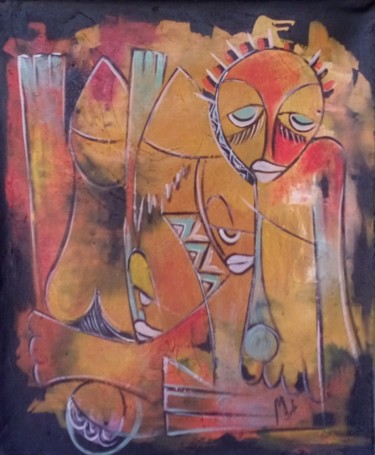 Pittura intitolato "nella notte" da Malè, Opera d'arte originale, Acrilico
