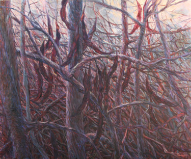 Painting titled "Dark forest (gledit…" by Rima Azatyan, Original Artwork, Oil