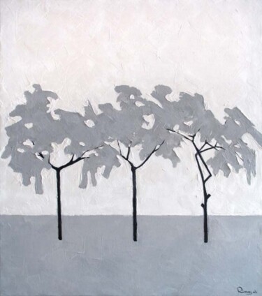 Malerei mit dem Titel "Trees (Winter)" von Rima Azatyan, Original-Kunstwerk, Öl