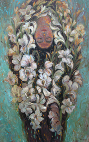 Painting titled "Awakening (when God…" by Rima Azatyan, Original Artwork, Oil