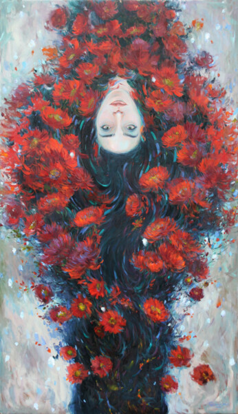 Картина под названием "Bloom (winter)" - Rima Azatyan, Подлинное произведение искусства, Масло