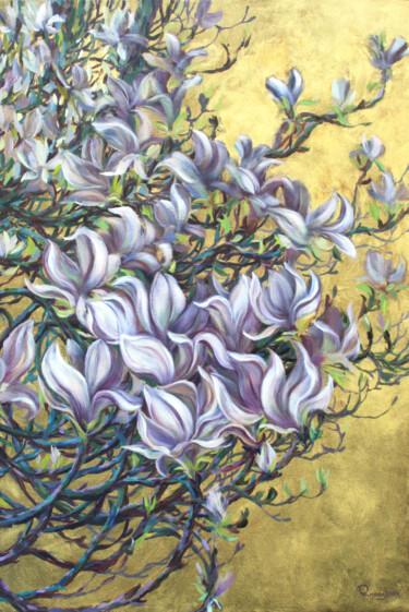 Ζωγραφική με τίτλο "Magnolias 2" από Rima Azatyan, Αυθεντικά έργα τέχνης, Λάδι