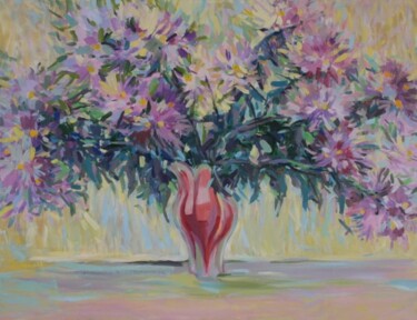 Pintura intitulada "Chrysanthemums" por Rima Azatyan, Obras de arte originais, Óleo