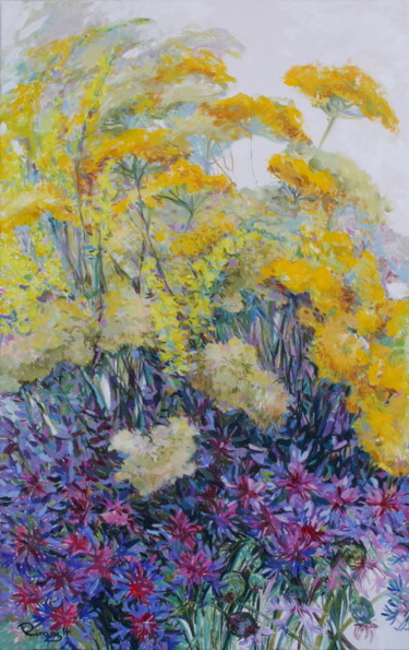 Pintura titulada "Fields flowers" por Rima Azatyan, Obra de arte original, Oleo