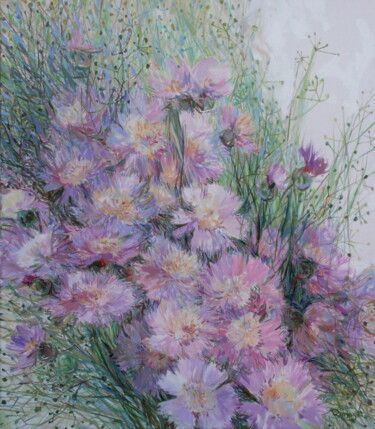 Painting titled "Flowers of field(vi…" by Rima Azatyan, Original Artwork, Oil
