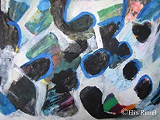 Peinture intitulée "Pierres bleues" par Ali El Hadj Tahar, Œuvre d'art originale