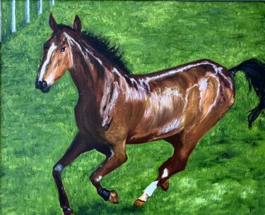 Malerei mit dem Titel "Horse" von Rimma Tagirova, Original-Kunstwerk, Öl