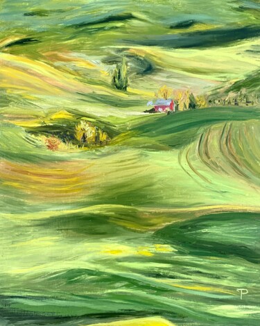 Painting titled "Sunny Valley discou…" by Rimma Tagirova, Original Artwork, Oil