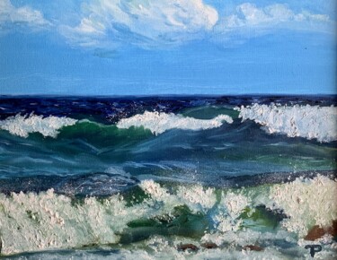 Pintura intitulada "Seascape. Sea expan…" por Rimma Tagirova, Obras de arte originais, Óleo
