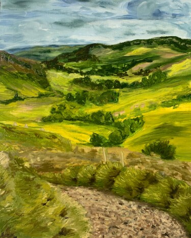 Peinture intitulée "Road to the meadows" par Rimma Tagirova, Œuvre d'art originale, Huile