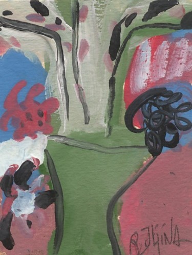 Картина под названием "Натюрморт с зеленой…" - Ilina, Подлинное произведение искусства