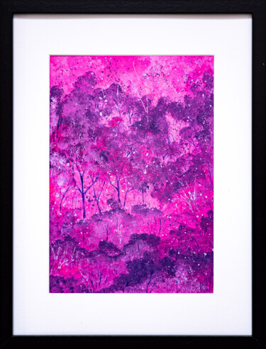 Painting titled "PINK MYSTERY, abstr…" by Rimma Savina, Original Artwork, Acrylic