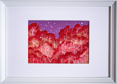 Malerei mit dem Titel "RED FOREST, abstrac…" von Rimma Savina, Original-Kunstwerk, Acryl