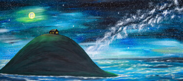Ζωγραφική με τίτλο "HOUSE ON THE MOUNTA…" από Rimma Savina, Αυθεντικά έργα τέχνης, Ακρυλικό Τοποθετήθηκε στο Ξύλινο φορείο σ…