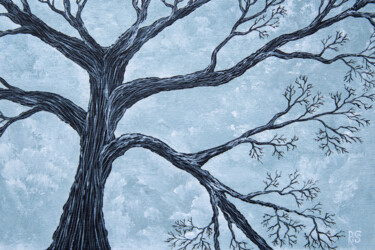 Картина под названием "TREE TRUNK, 20x30,…" - Rimma Savina, Подлинное произведение искусства, Акрил Установлен на картон