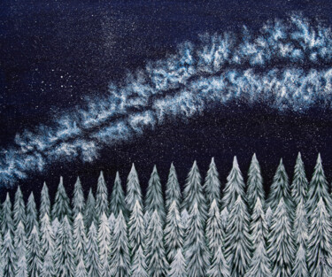 Painting titled "SNOWY PEAKS, XXL wi…" by Rimma Savina, Original Artwork, Acrylic