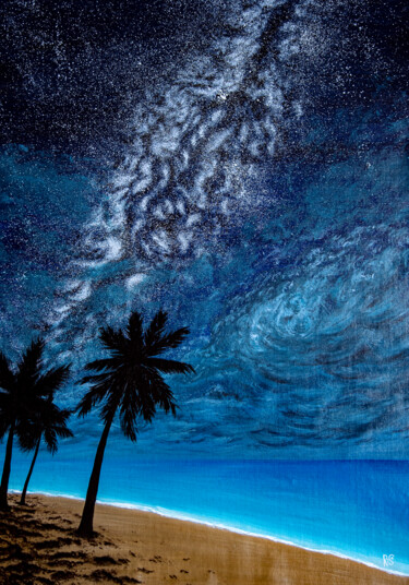Картина под названием "NIGHT STORM, large…" - Rimma Savina, Подлинное произведение искусства, Акрил