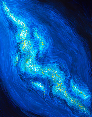 Pintura intitulada "BLUE DREAM, 50x40 a…" por Rimma Savina, Obras de arte originais, Acrílico Montado em Armação em madeira