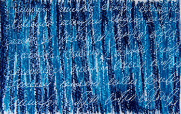 Pittura intitolato "LETTER BLUE abstrac…" da Rimma Savina, Opera d'arte originale, Pastello