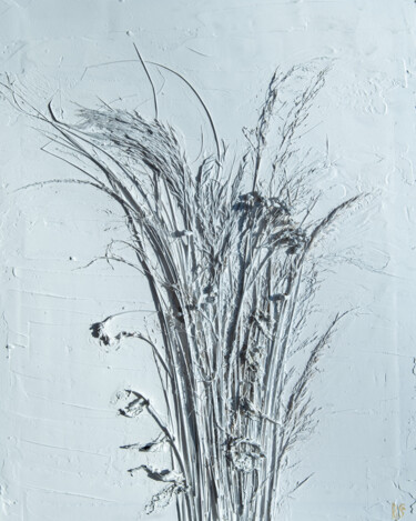 Collages titulada "Bouquet - dried flo…" por Rimma Savina, Obra de arte original, Yeso Montado en Bastidor de camilla de mad…