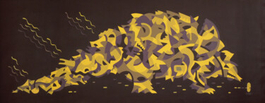 Malarstwo zatytułowany „Manis Gigantea Irat…” autorstwa Rimp, Oryginalna praca, Akryl Zamontowany na Drewniana rama noszy