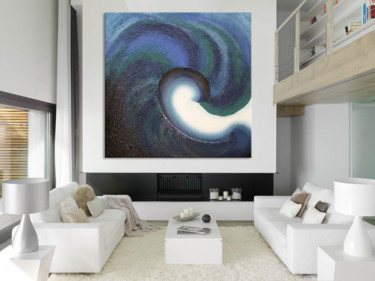Painting titled "Peacock Swell - SOLD" by Ritzi, Original Artwork, Acrylic