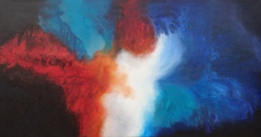 Painting titled "Reddish Clouds" by Ritzi, Original Artwork, Oil