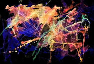 Картина под названием "Dragonfly. Nocturno" - Rina Garon, Подлинное произведение искусства, Цифровая живопись