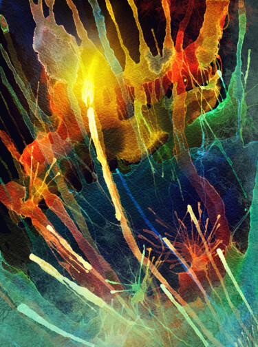 Malerei mit dem Titel "Symphony of Candlel…" von Rina Garon, Original-Kunstwerk, Digitale Malerei