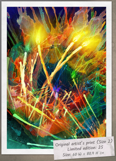 Painting titled ""Symphony of Candle…" by Rina Garon, Original Artwork, Digital Painting