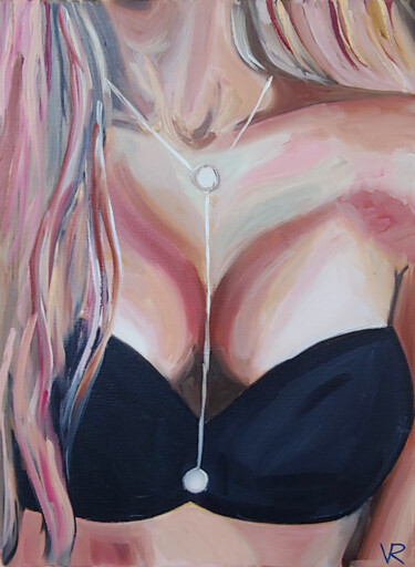 Malerei mit dem Titel "Beautiful girl" von Rina Vinch, Original-Kunstwerk, Öl