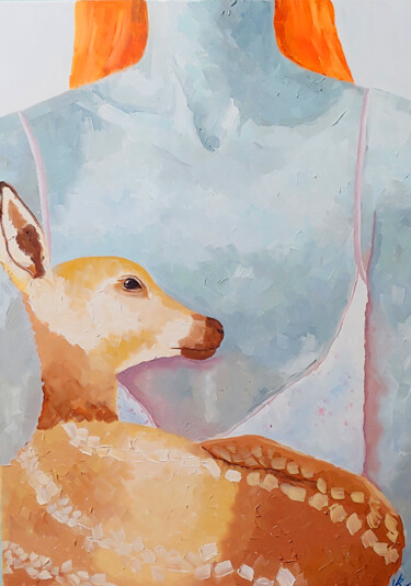Pittura intitolato "Animals closer" da Rina Vinch, Opera d'arte originale, Olio