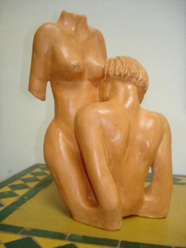 Sculpture intitulée "le baiser" par Rina Curiel, Œuvre d'art originale